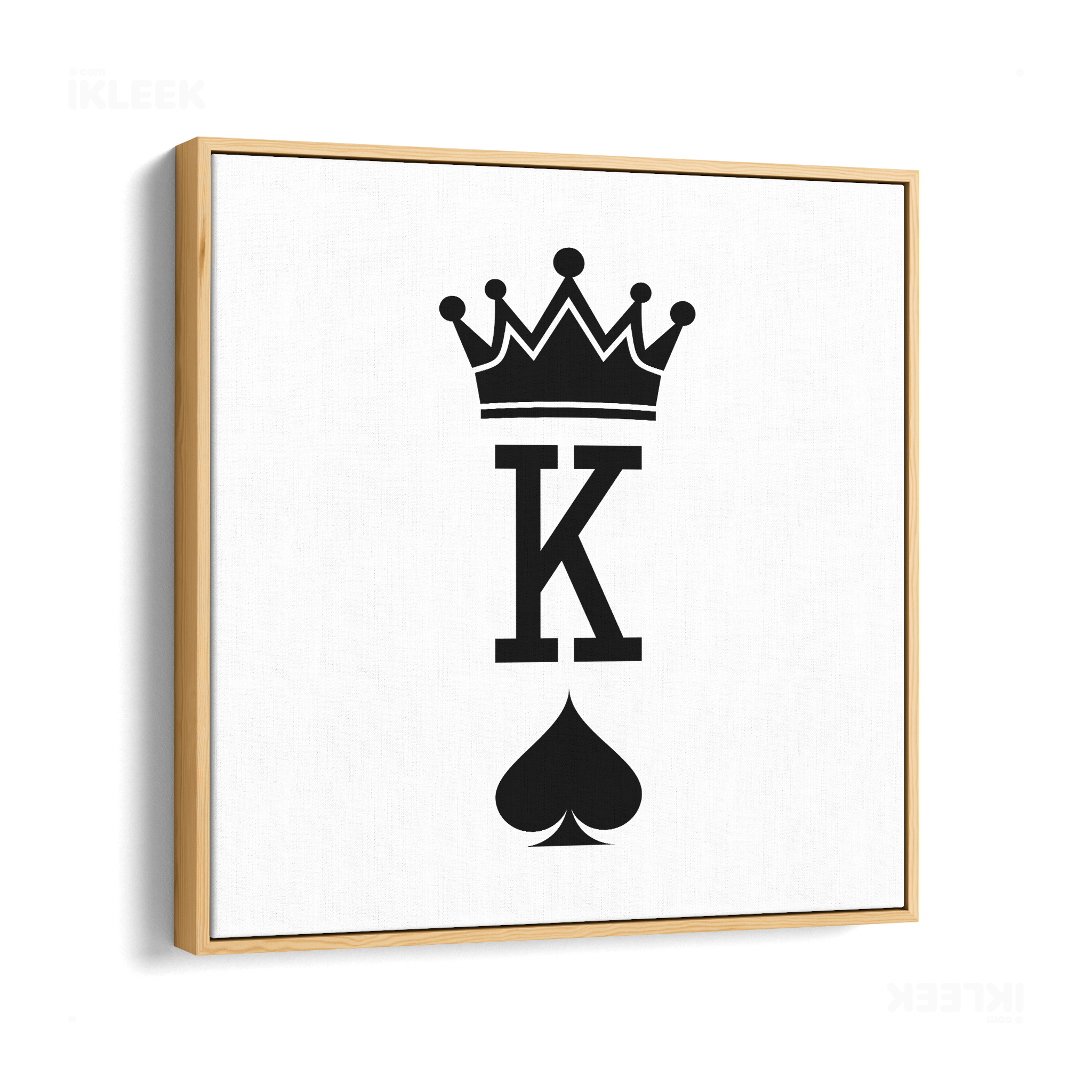 KingOfSpades Framed Canvas 04 Natural Wood