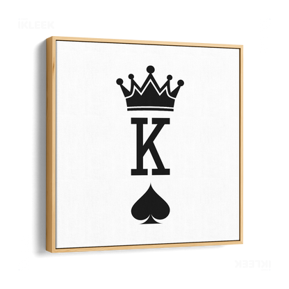 KingOfSpades Framed Canvas 04 Natural Wood