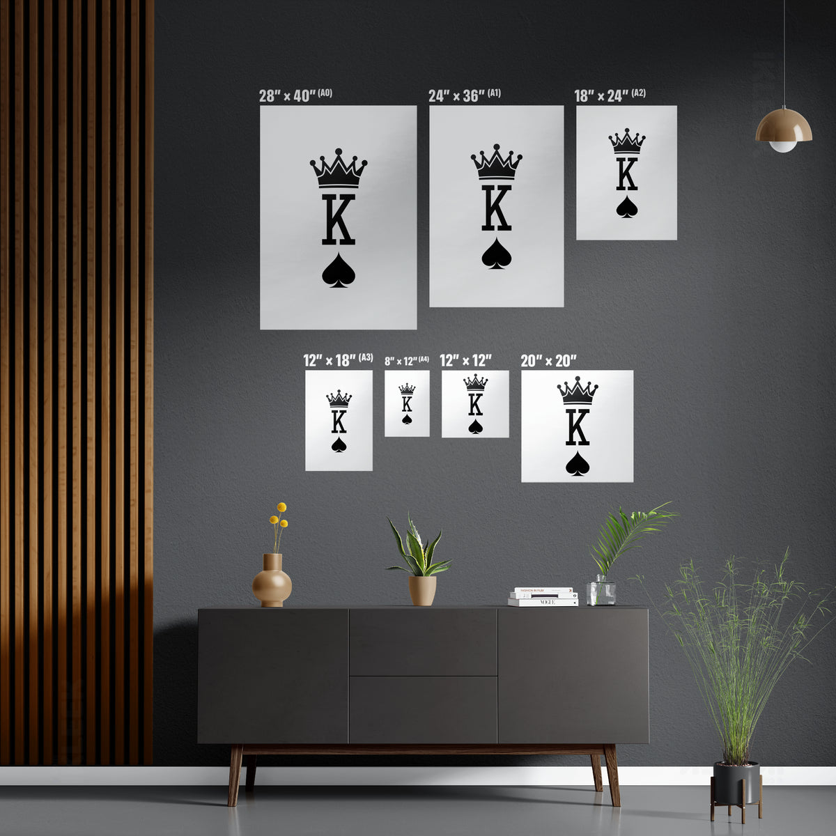 KingOfSpades Framed Canvas 05 Natural Wood