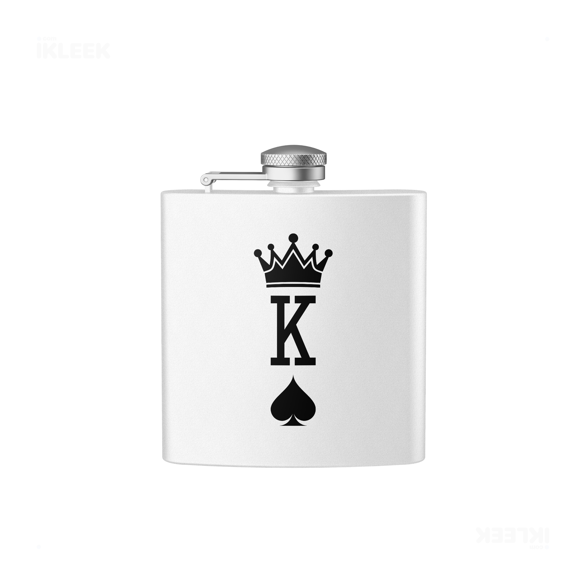 KingOfSpades Hip Flasks 01 White