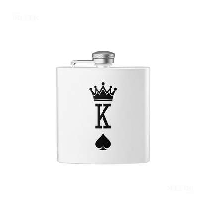 KingOfSpades Hip Flasks 01 White