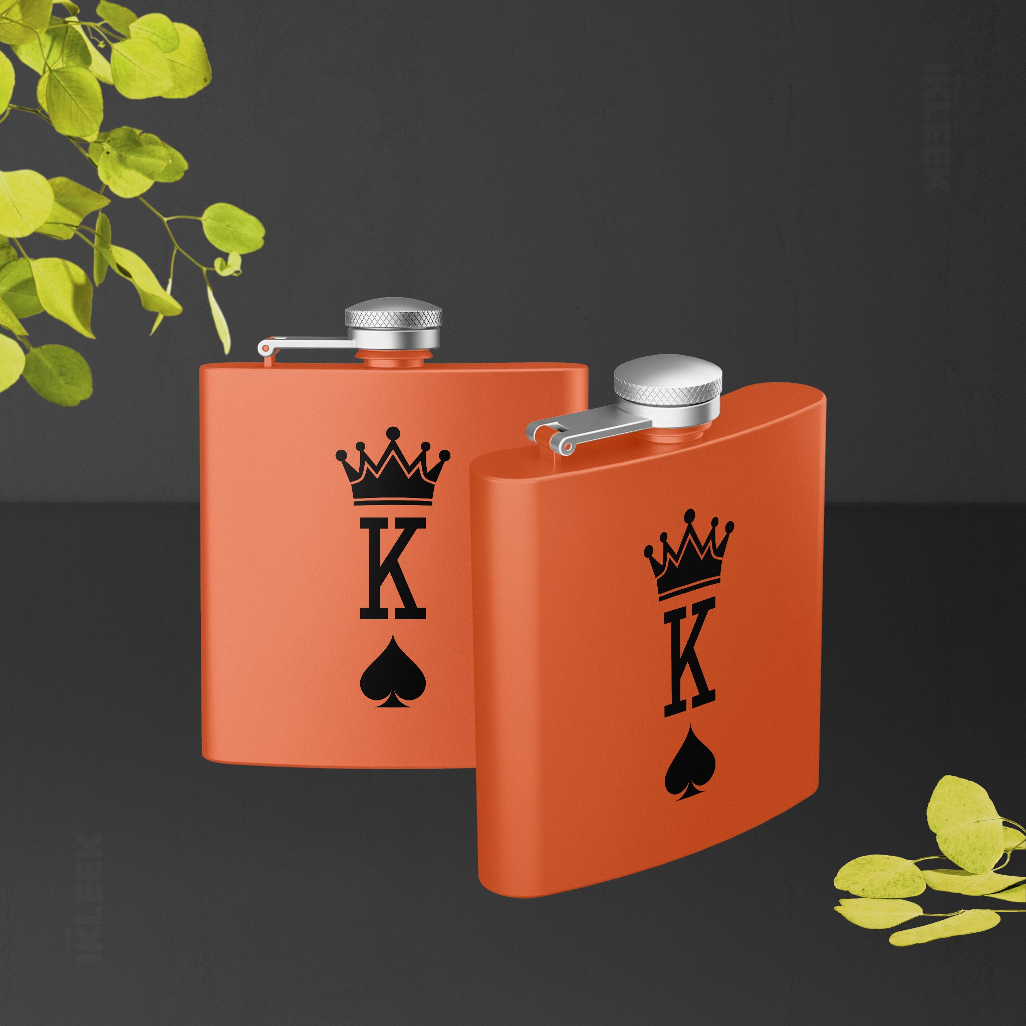 KingOfSpades Hip Flasks 02 Orange