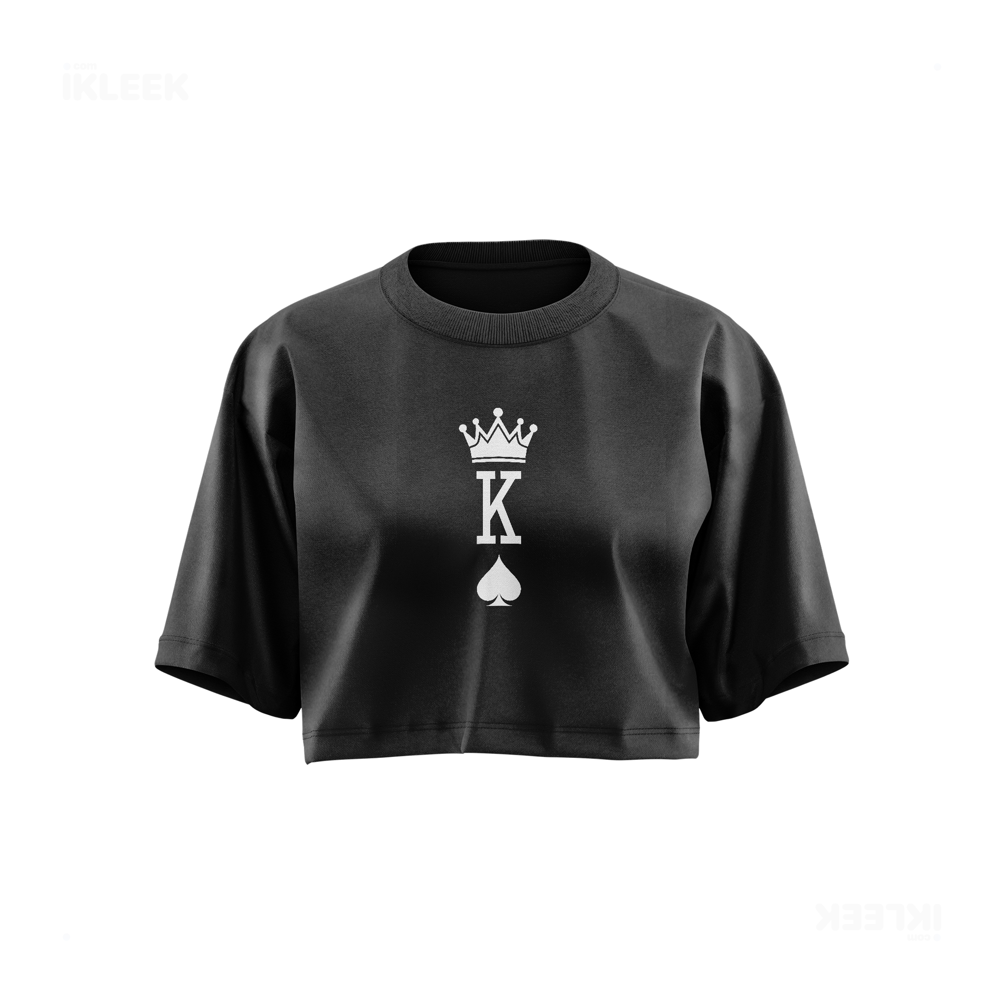 KingOfSpades Over Sized Crop Top 01 Faded Black