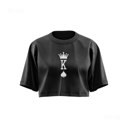 KingOfSpades Over Sized Crop Top 01 Faded Black