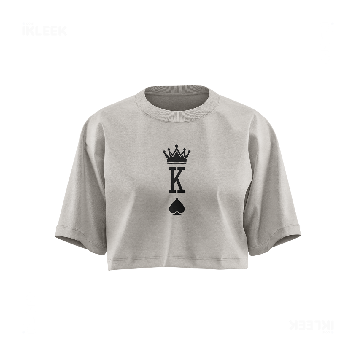 KingOfSpades Over Sized Crop Top 01 Faded Bone