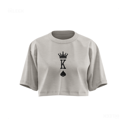 KingOfSpades Over Sized Crop Top 01 Faded Bone