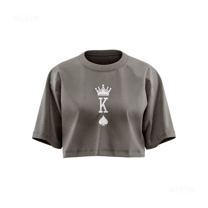 KingOfSpades Over Sized Crop Top 01 Faded Grey