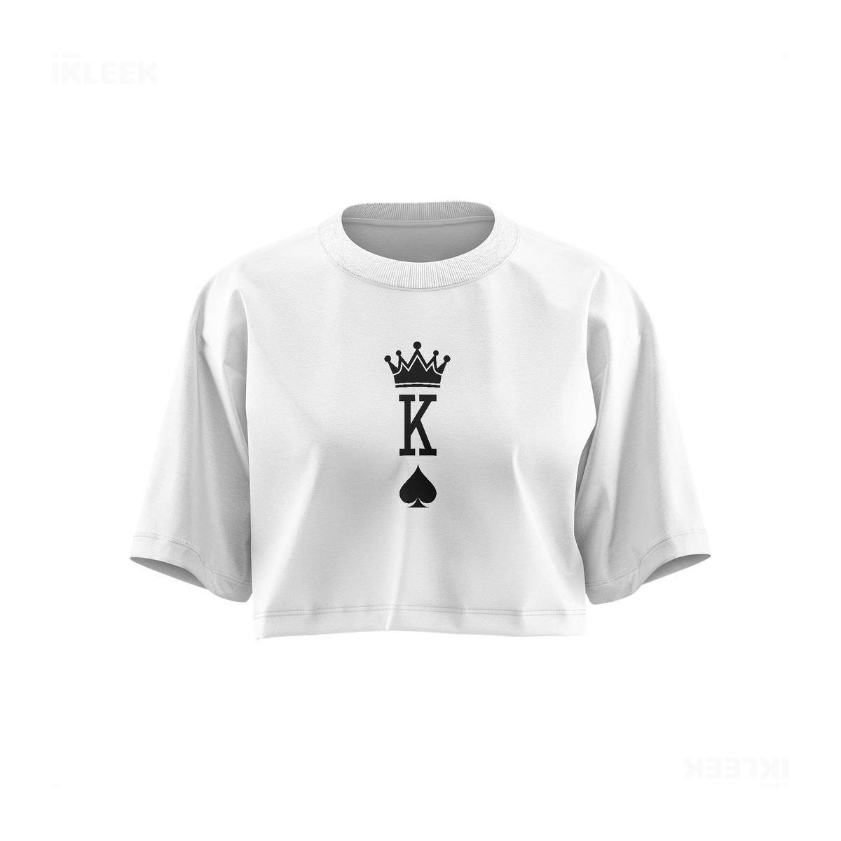 KingOfSpades Over Sized Crop Top 01 White