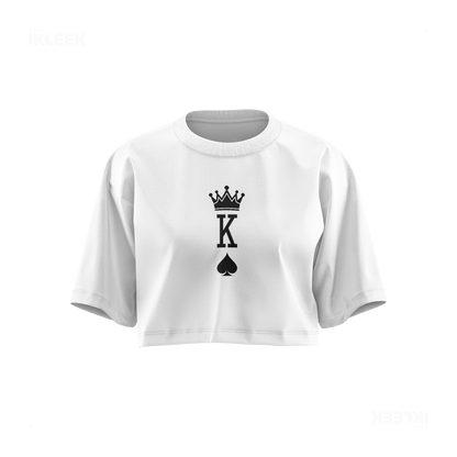 KingOfSpades Over Sized Crop Top 01 White