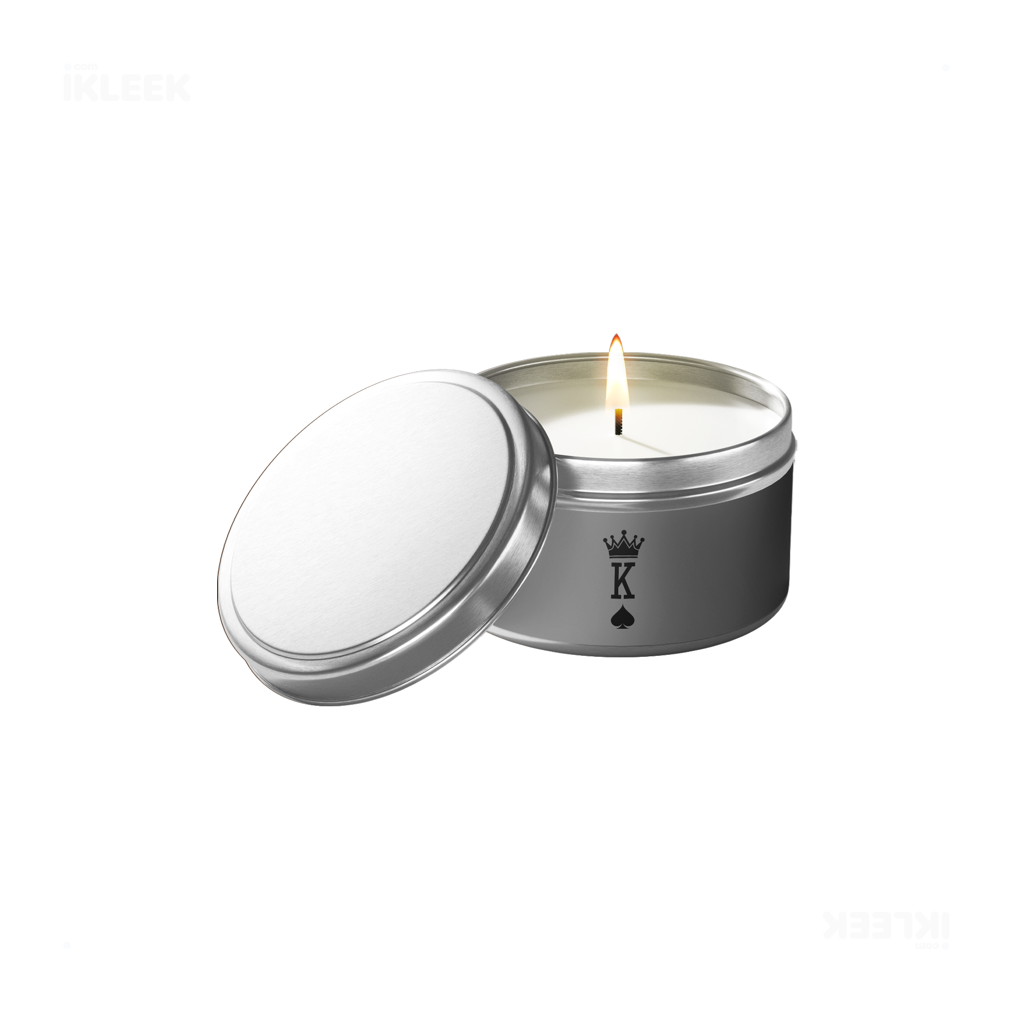 KingOfSpades Tin Candle 01 Silver