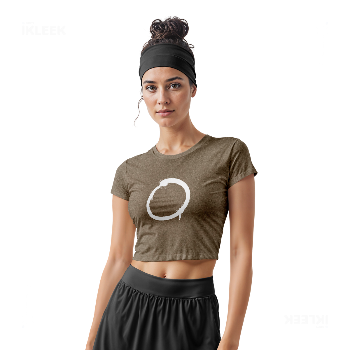 OpenCircle Fitted Crop Top 02 Heather Olive