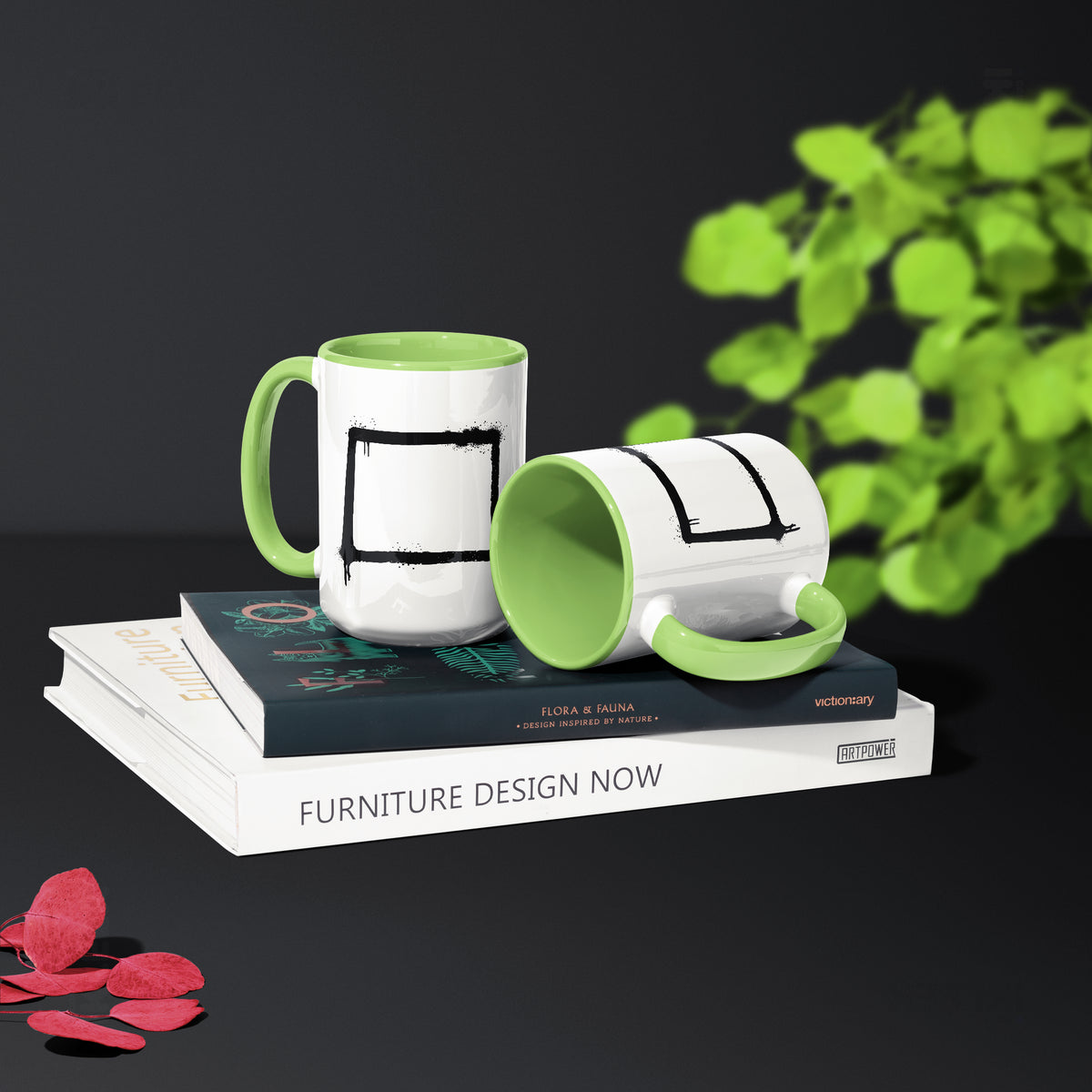 OpenSquare Ceramic Mug 02 White Lightgreen