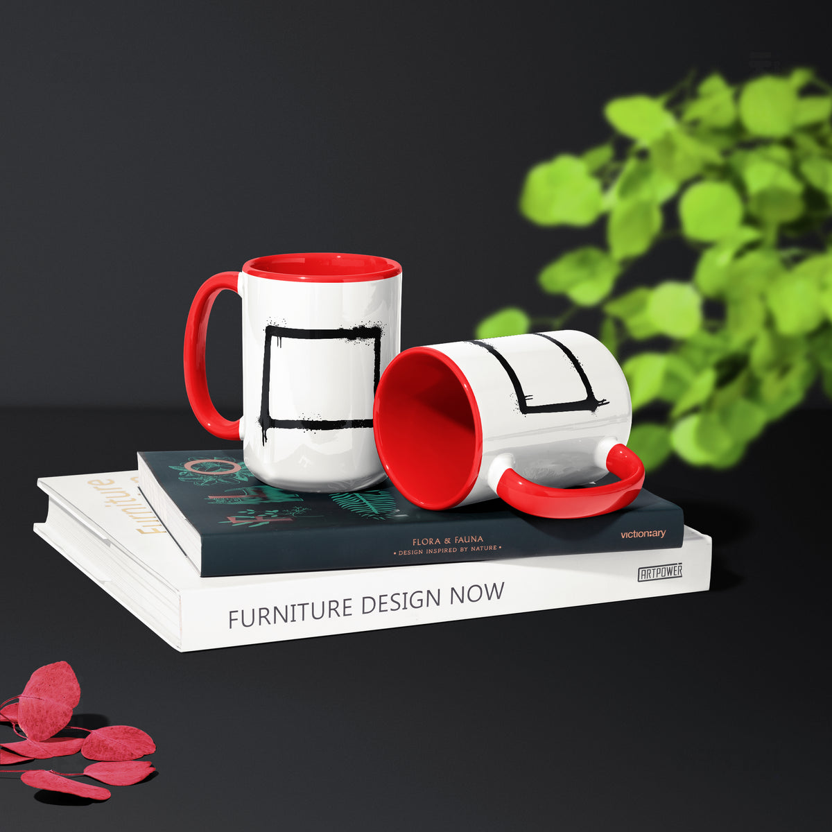 OpenSquare Ceramic Mug 02 White Red
