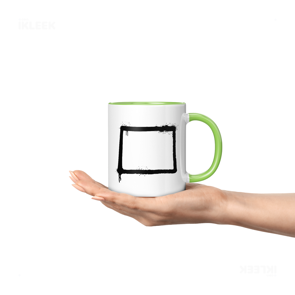 OpenSquare Ceramic Mug 04 White Lightgreen