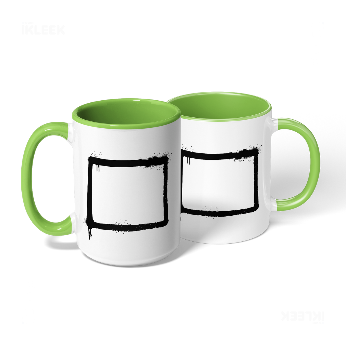 OpenSquare Ceramic Mug 08 White Lightgreen