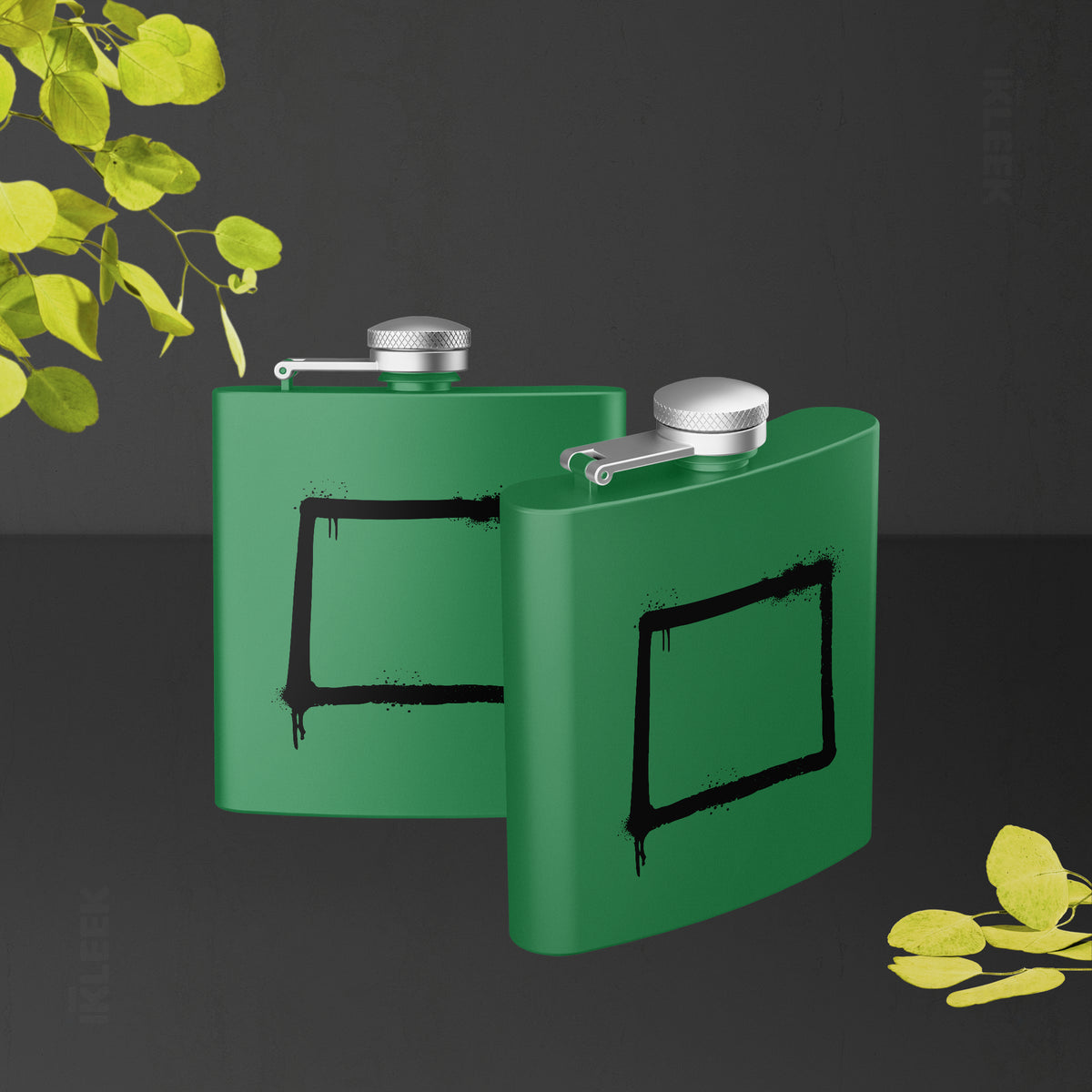 OpenSquare Hip Flasks 02 Green