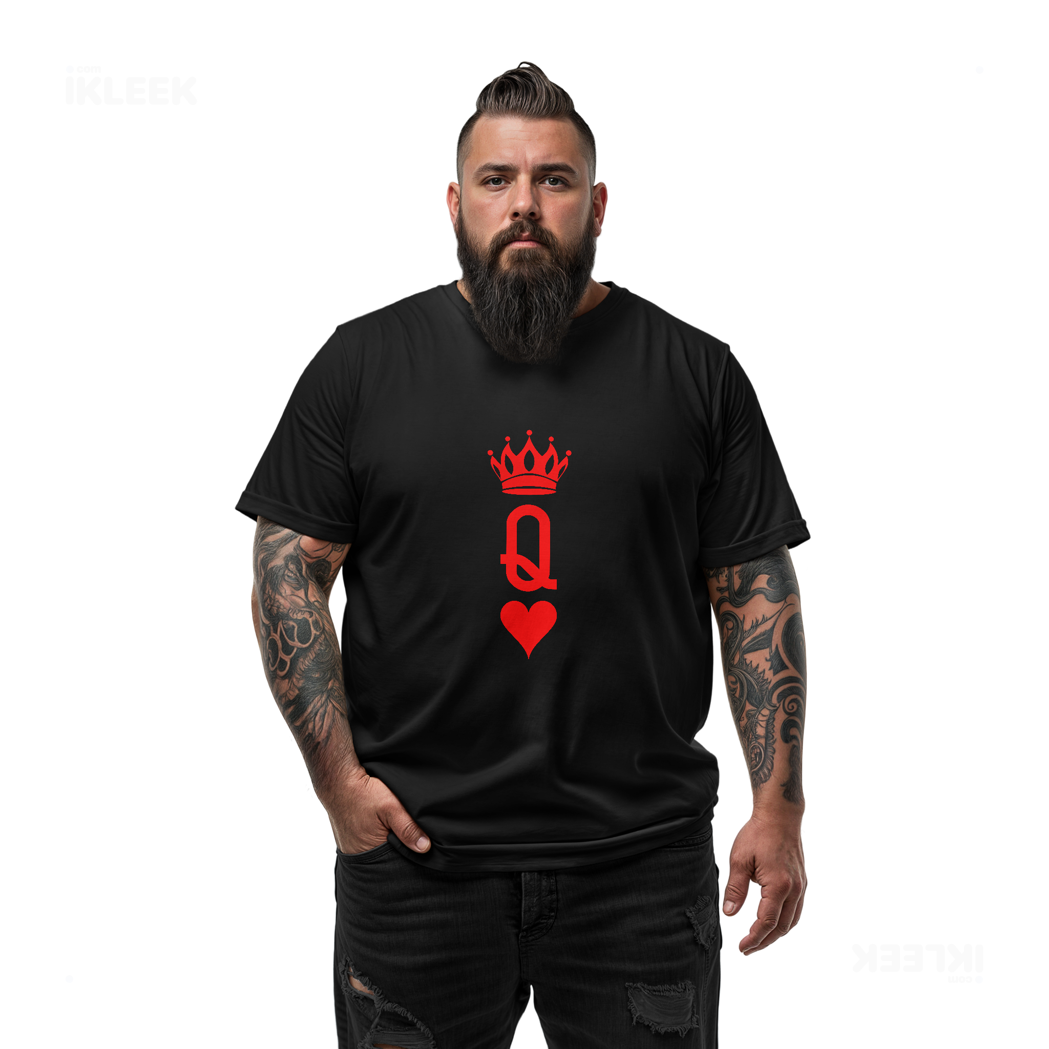 QueenOfHearts Adult T Shirt 05 Black