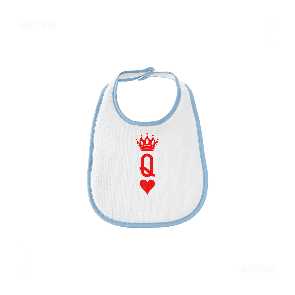 QueenOfHearts Baby Bibs 01 White Lightblue