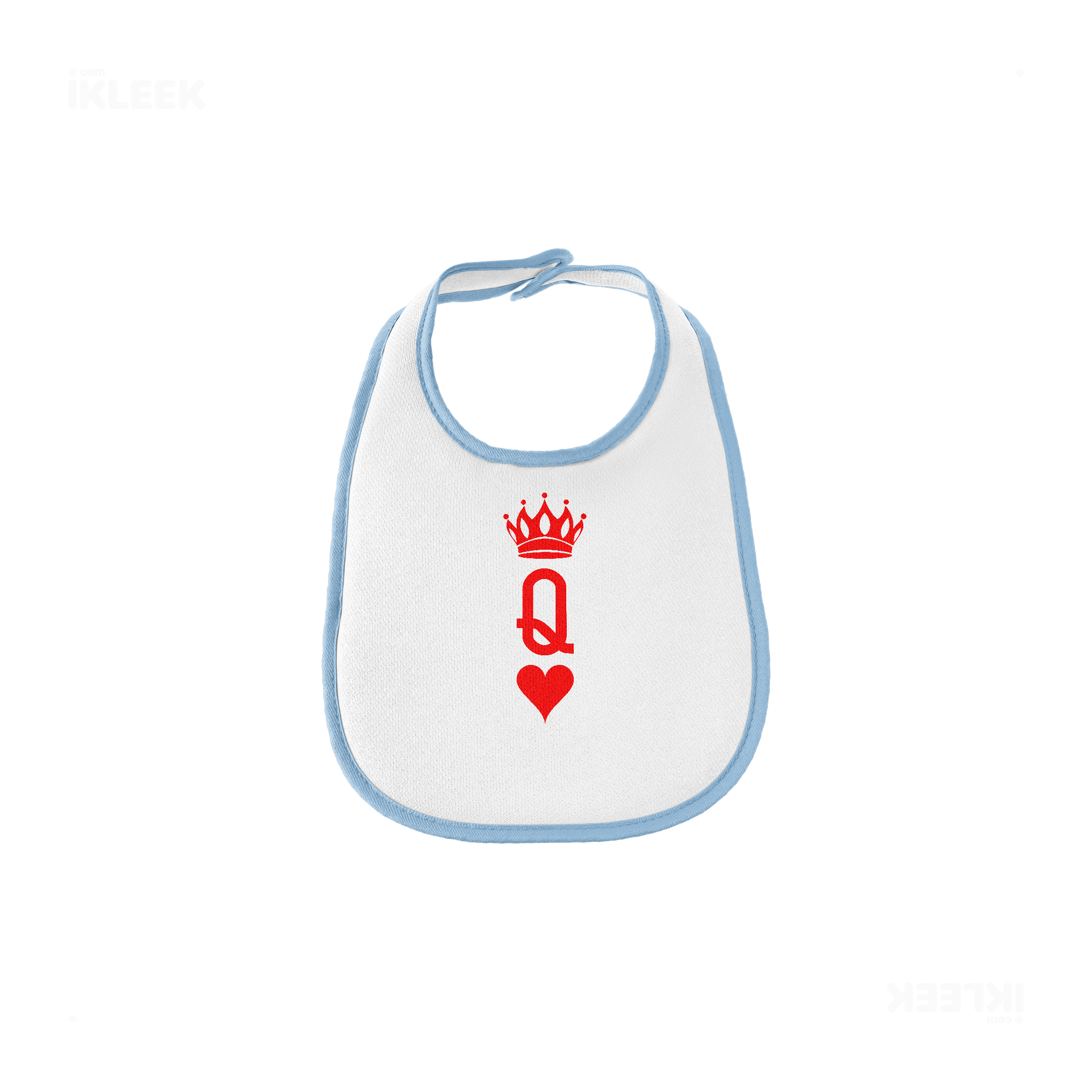 QueenOfHearts Baby Bibs 01 White Lightblue