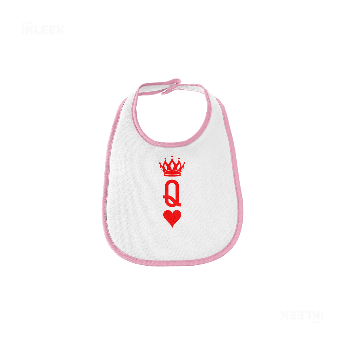 QueenOfHearts Baby Bibs 01 White Pink
