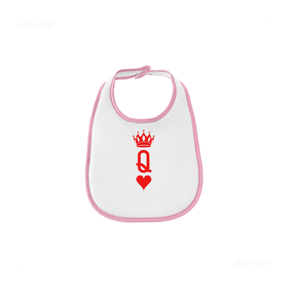 QueenOfHearts Baby Bibs 01 White Pink