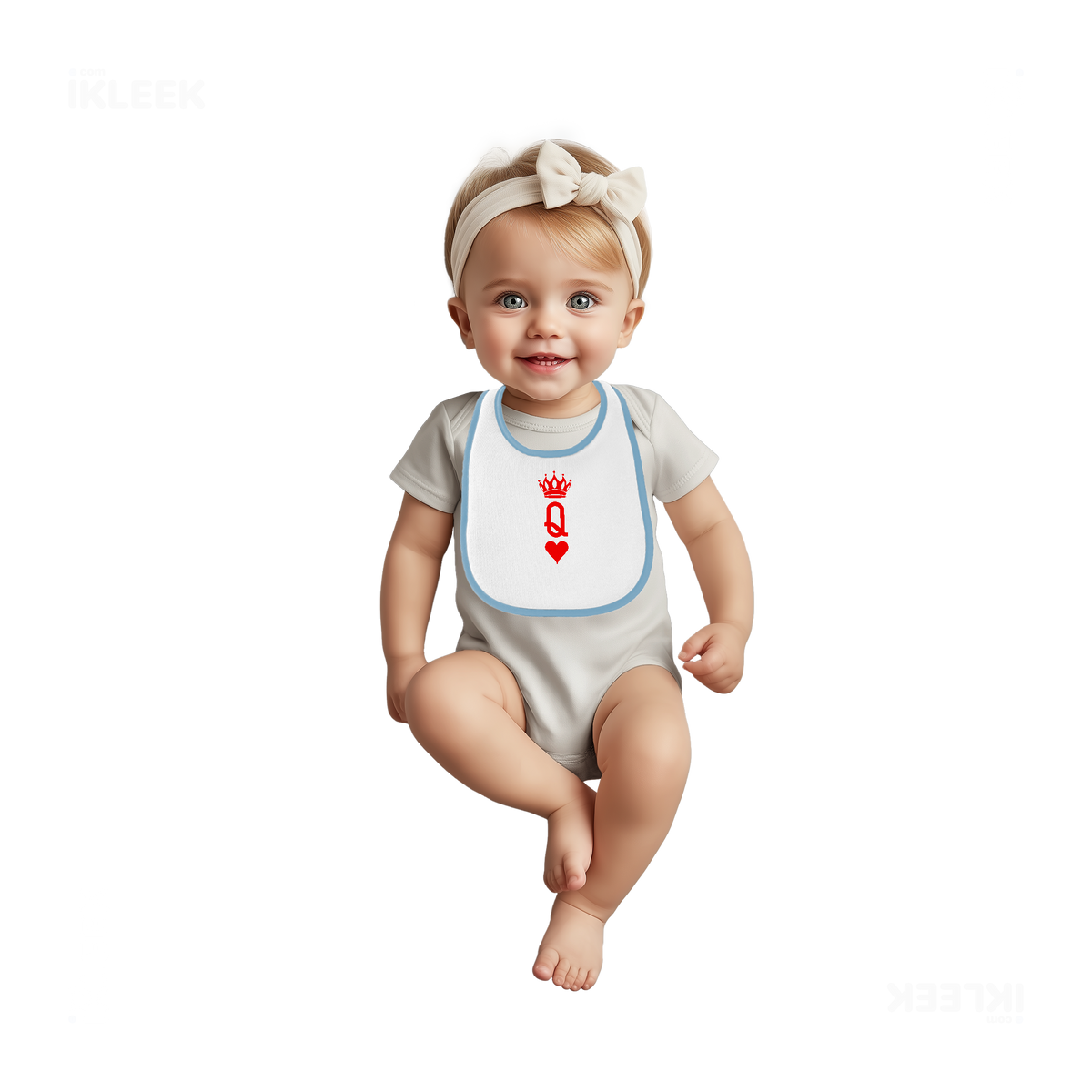 QueenOfHearts Baby Bibs 02 White Lightblue