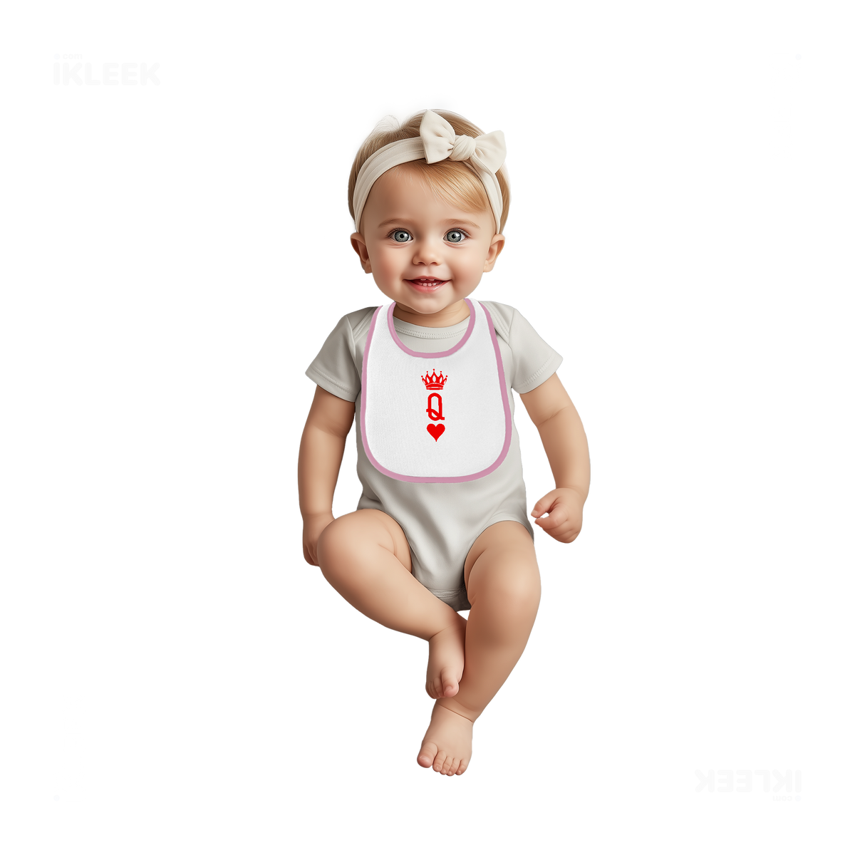 QueenOfHearts Baby Bibs 02 White Pink
