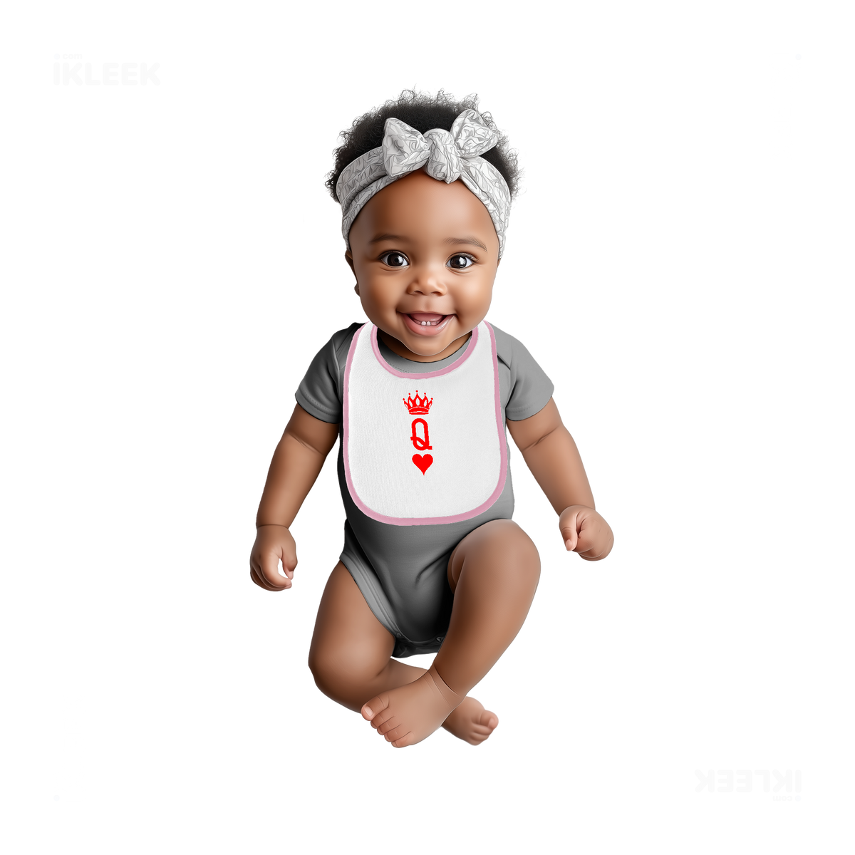QueenOfHearts Baby Bibs 04 White Pink