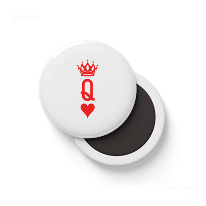 QueenOfHearts Button Magnet 01 Round