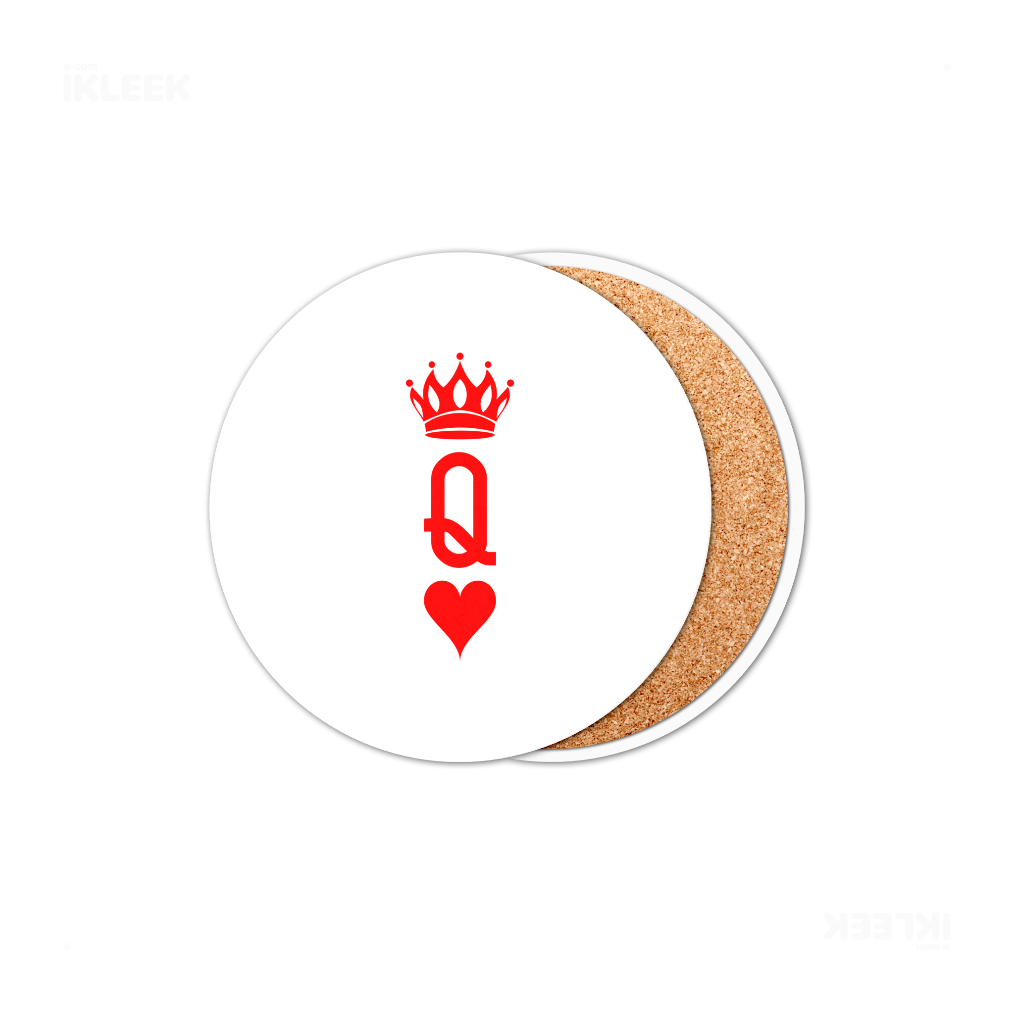 QueenOfHearts Ceramic Coaster 01 Round