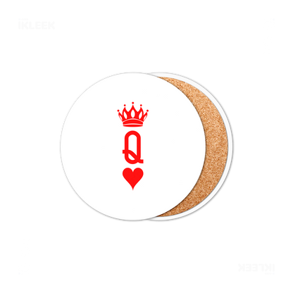 QueenOfHearts Ceramic Coaster 01 Round
