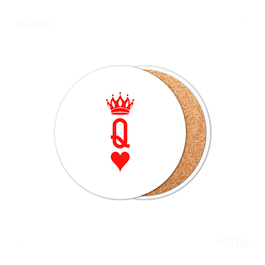 QueenOfHearts Ceramic Coaster 01 Round