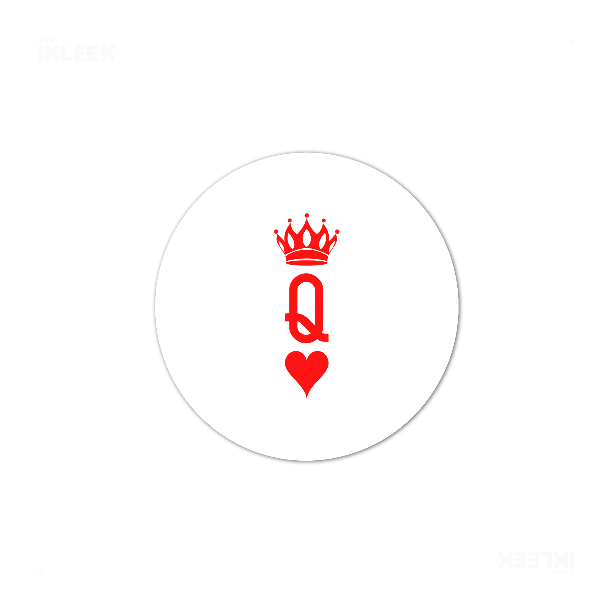 QueenOfHearts Ceramic Coaster 03 Round