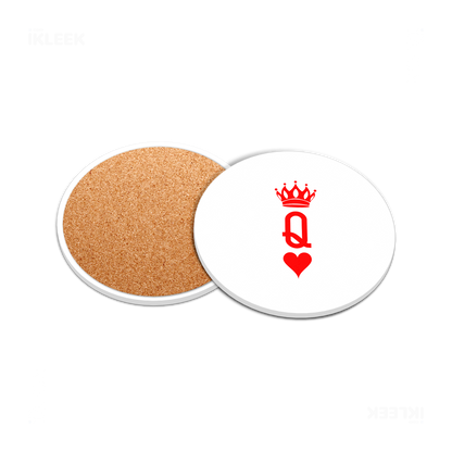 QueenOfHearts Ceramic Coaster 05 Round