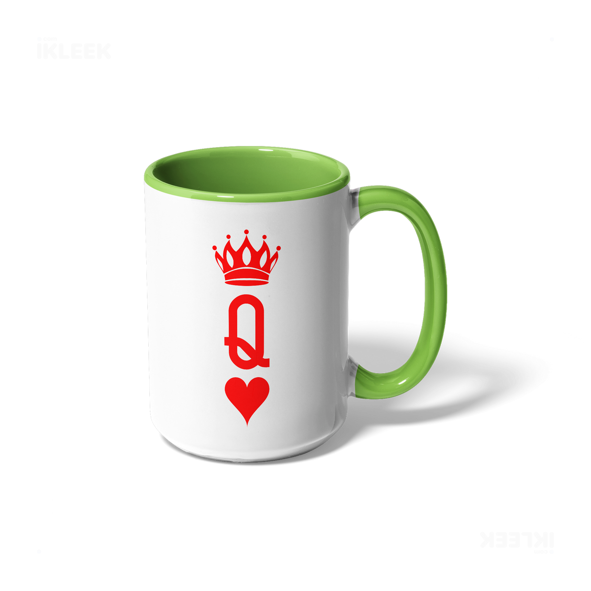QueenOfHearts Ceramic Mug 01 White Lightgreen