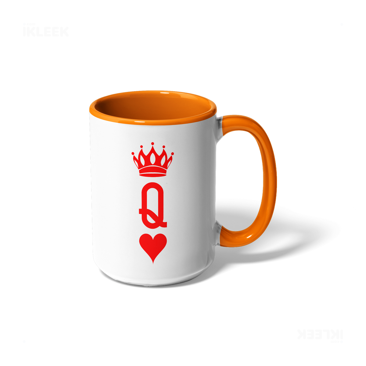 QueenOfHearts Ceramic Mug 01 White Orange