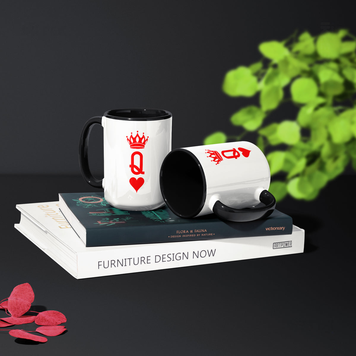 QueenOfHearts Ceramic Mug 02 White Black