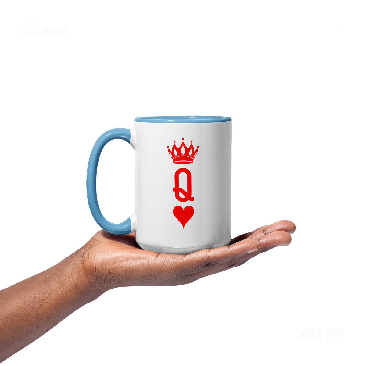 QueenOfHearts Ceramic Mug 03 White Lightblue