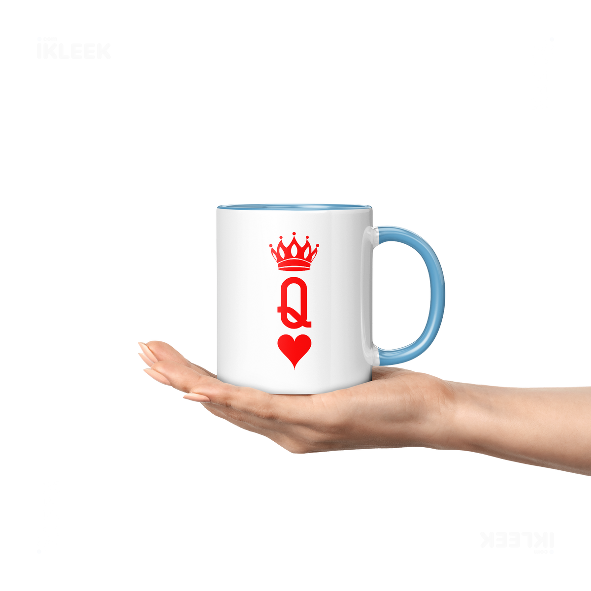 QueenOfHearts Ceramic Mug 04 White Lightblue