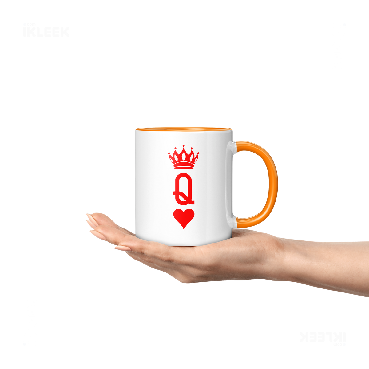 QueenOfHearts Ceramic Mug 04 White Orange