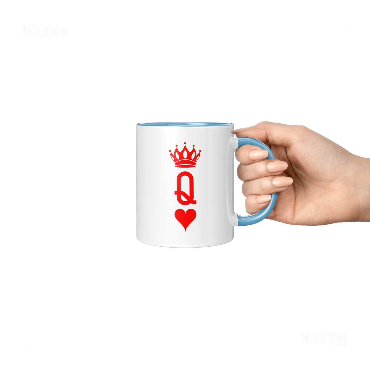 QueenOfHearts Ceramic Mug 06 White Lightblue