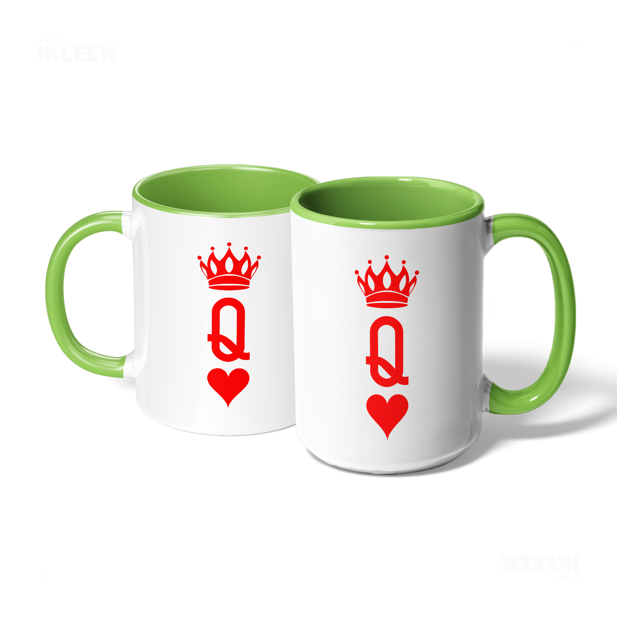 QueenOfHearts Ceramic Mug 07 White Lightgreen
