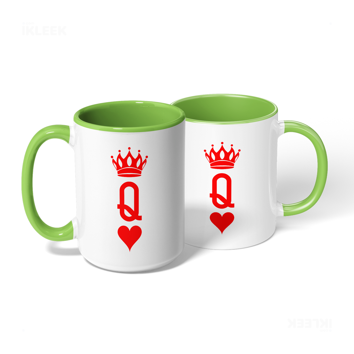 QueenOfHearts Ceramic Mug 08 White Lightgreen