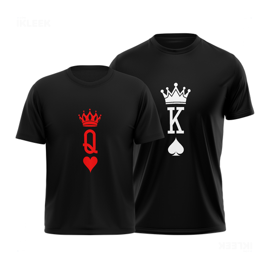 QueenOfHearts Couple T Shirt 01 Black