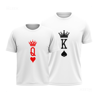 QueenOfHearts Couple T Shirt 01 White