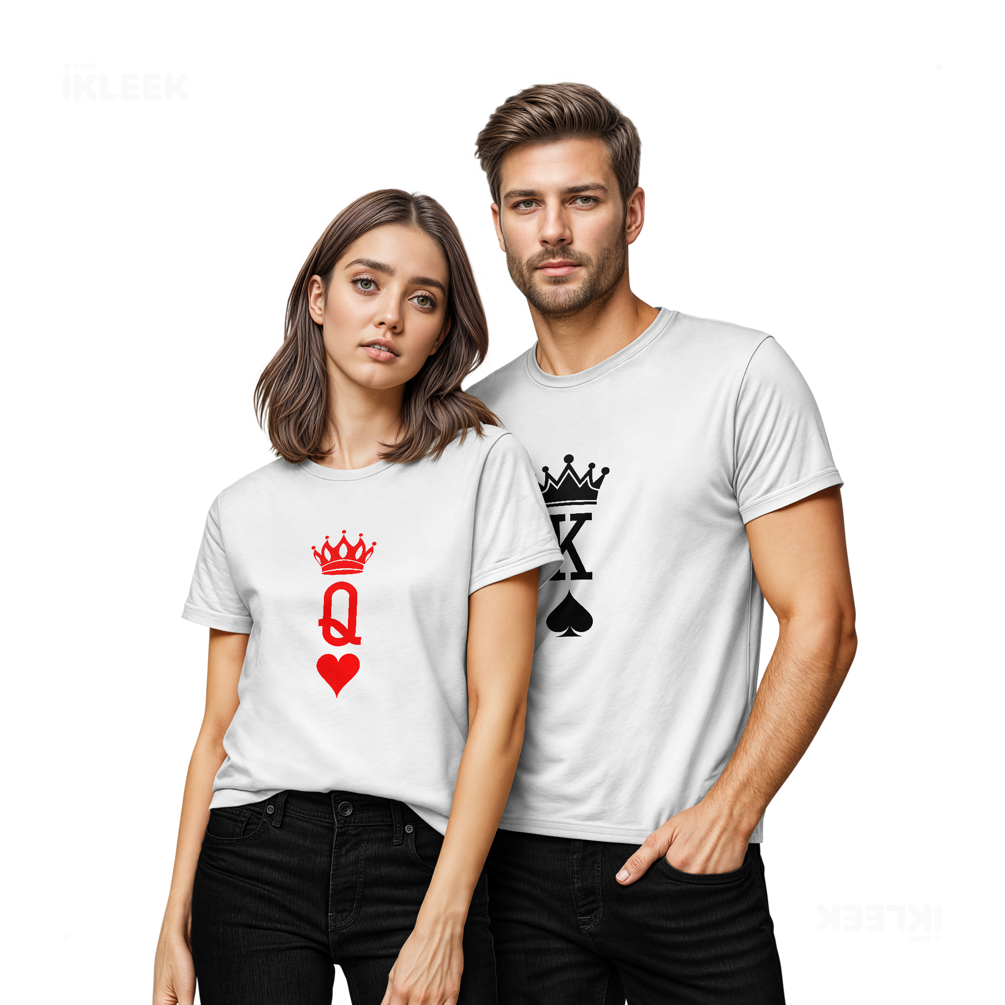 QueenOfHearts Couple T Shirt 02 White