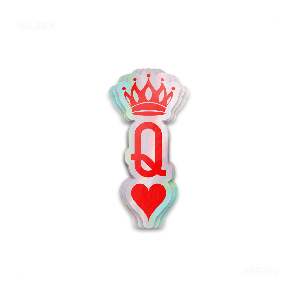 QueenOfHearts Die Cut Holographic Sticker 01