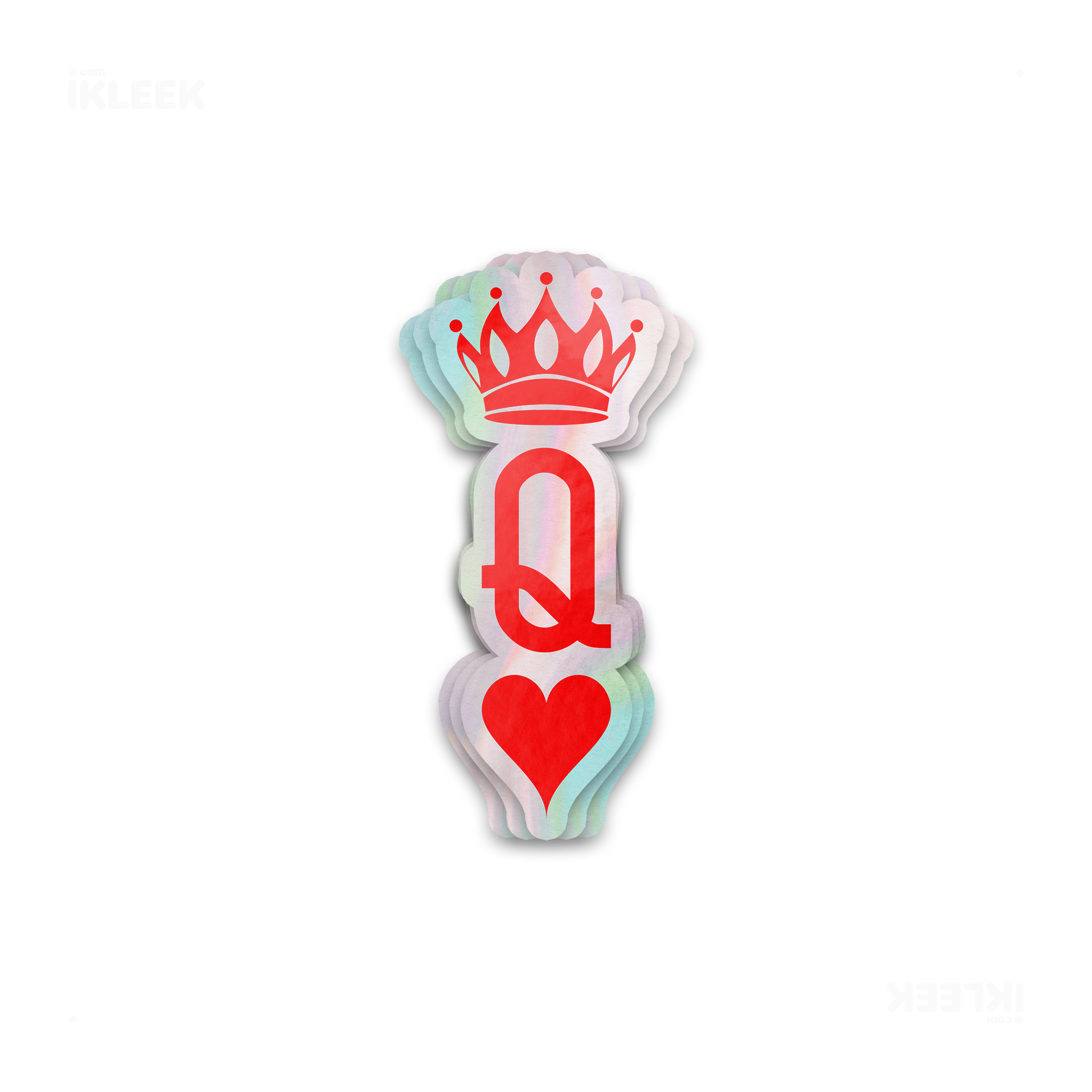 QueenOfHearts Die Cut Holographic Sticker 01