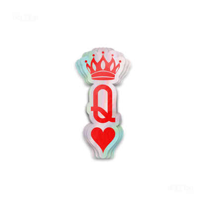 QueenOfHearts Die Cut Holographic Sticker 01