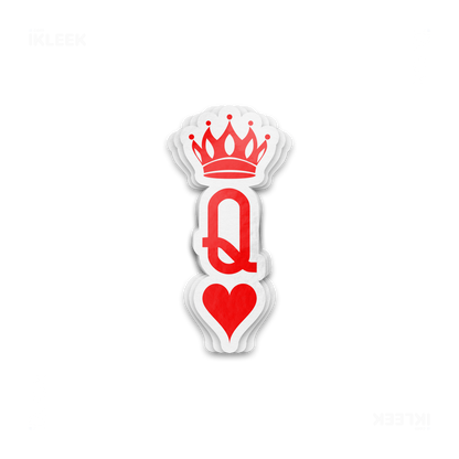 QueenOfHearts Die Cut Outdoor Sticker 01 White